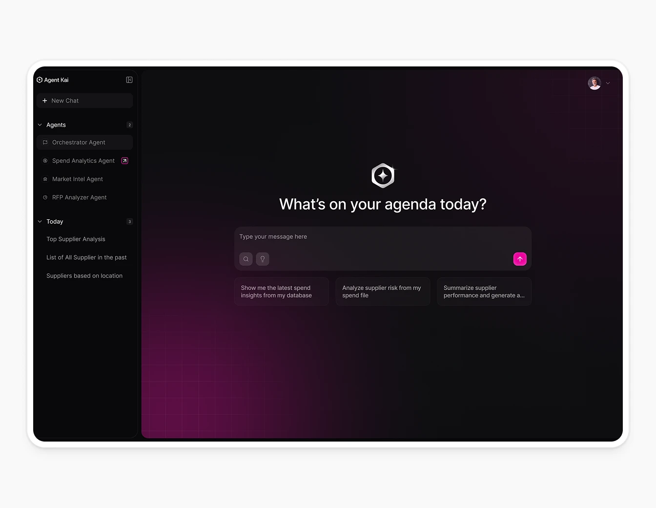 AT Kearney Agent Kai Chat Empty State