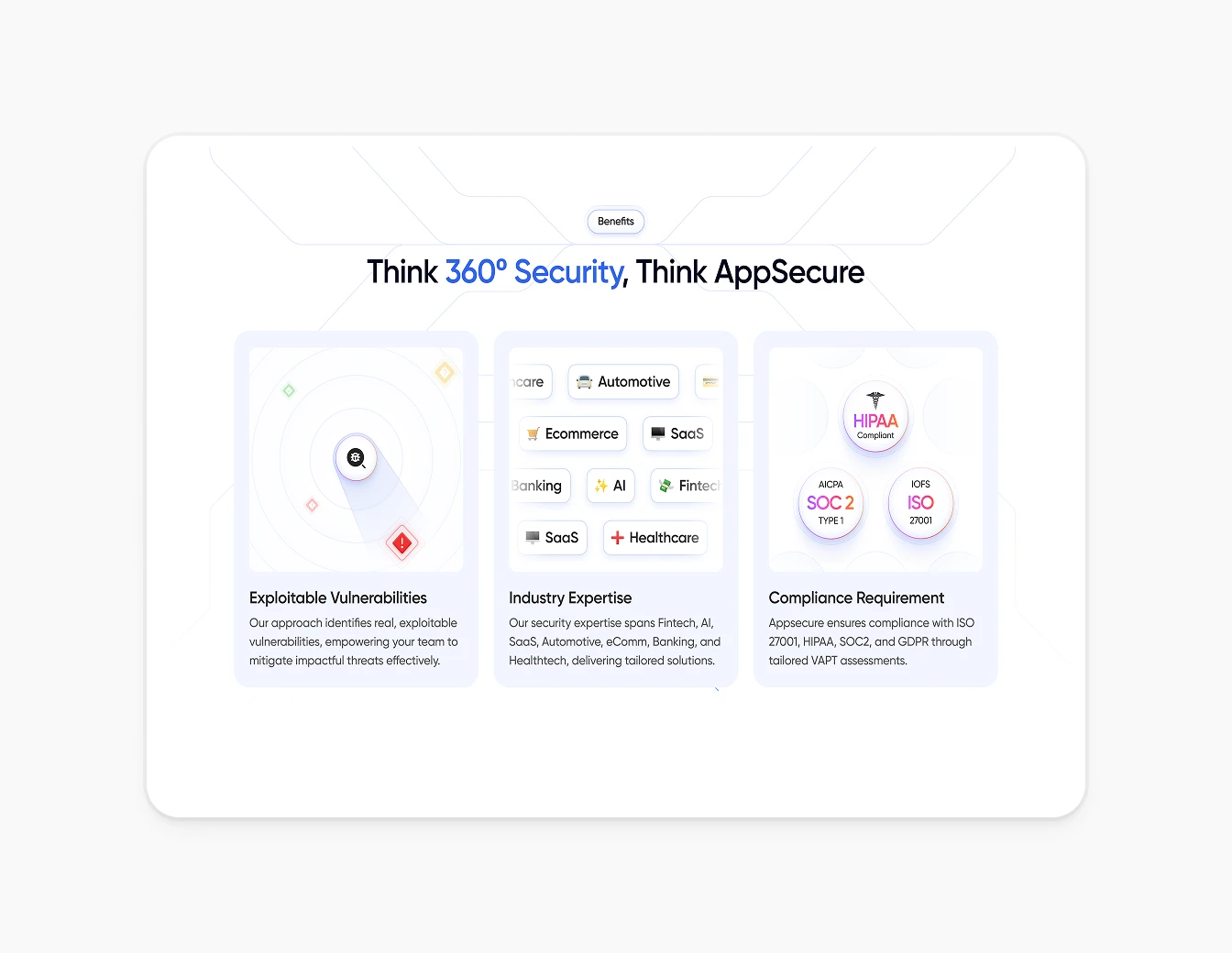 Appsecure 360 Security Benefits Section