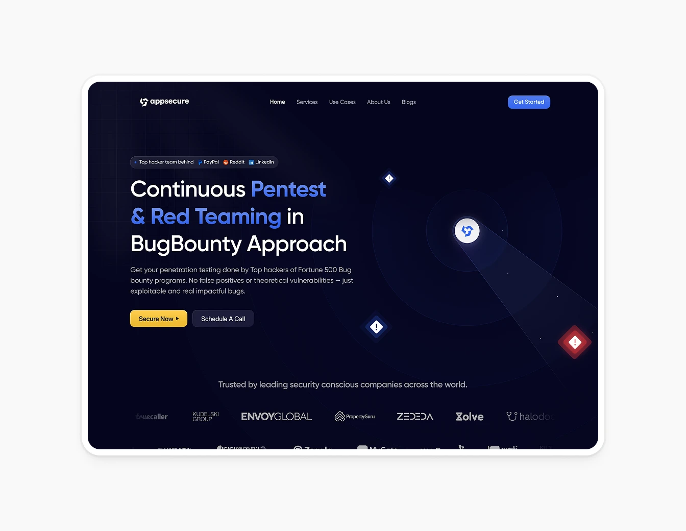 Appsecure Pentesting Hero with Trust Logos