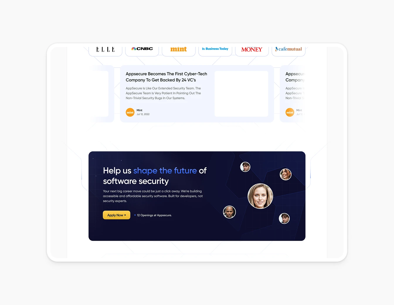 Appsecure Press Coverage and Careers CTA