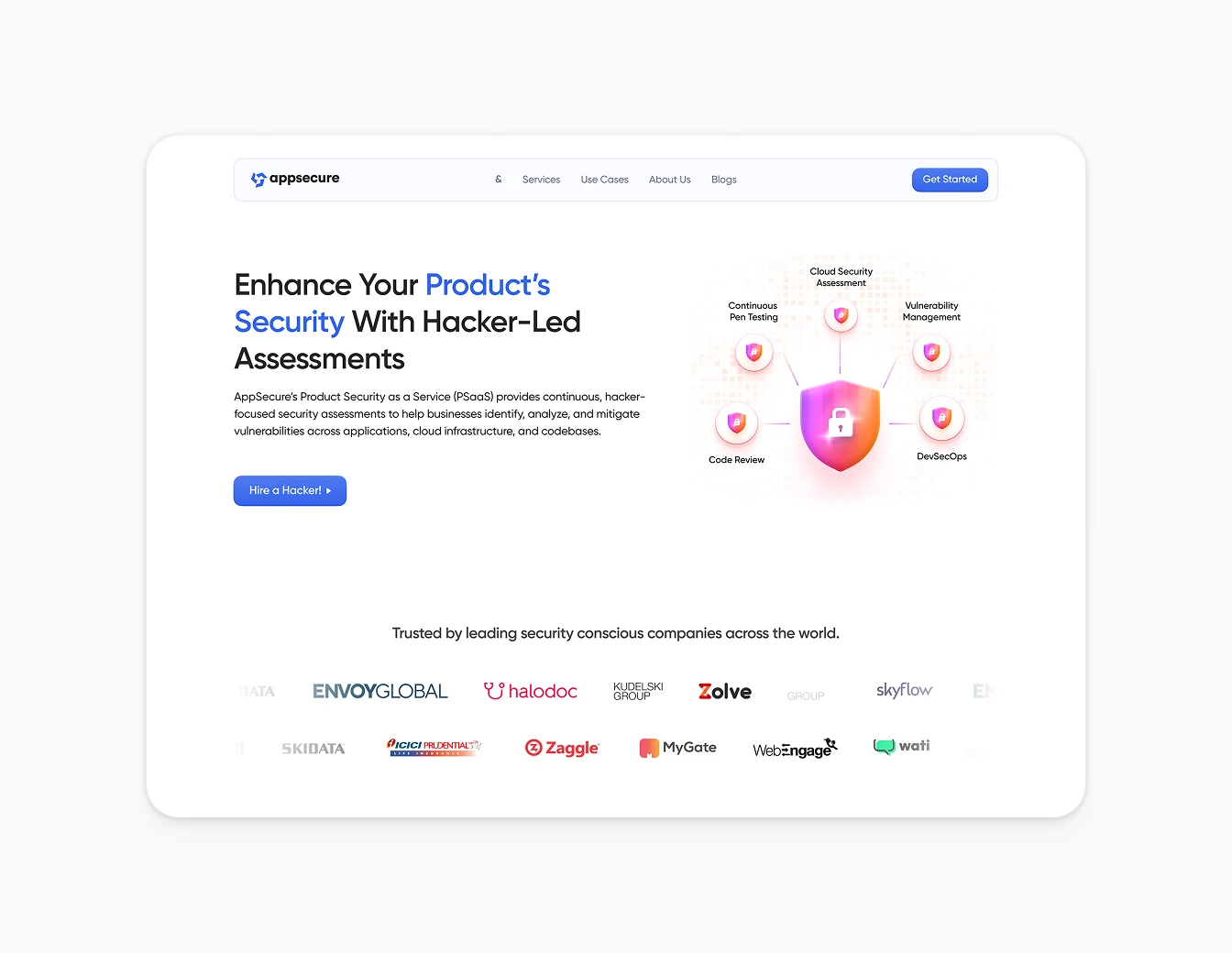 Appsecure Product Security Hero with Logos