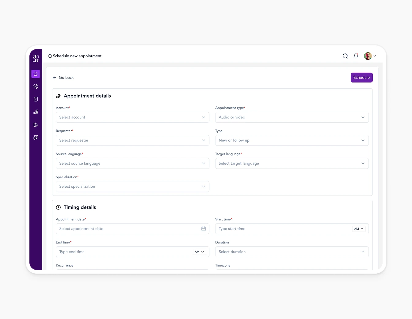 Avant Talk Schedule Appointment
