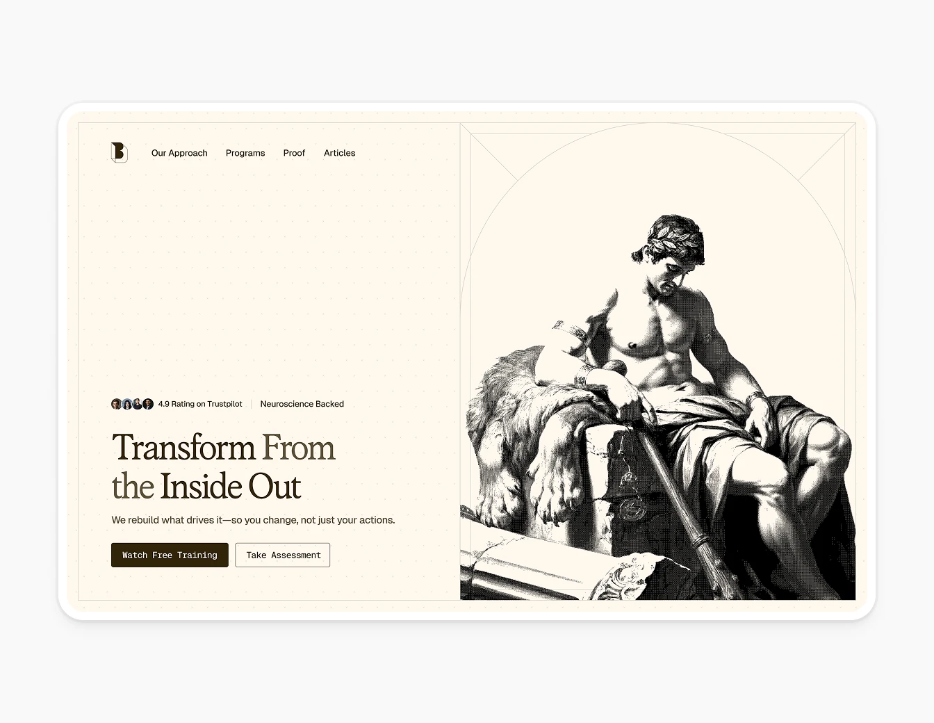 Beyond Driven Light Hero Stoic Sculpture