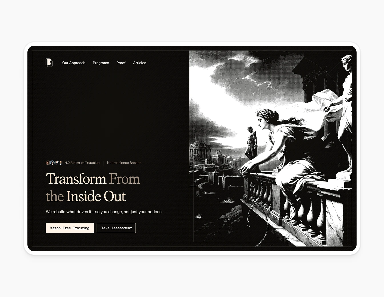 Beyond Driven Dark Hero Monochrome Art