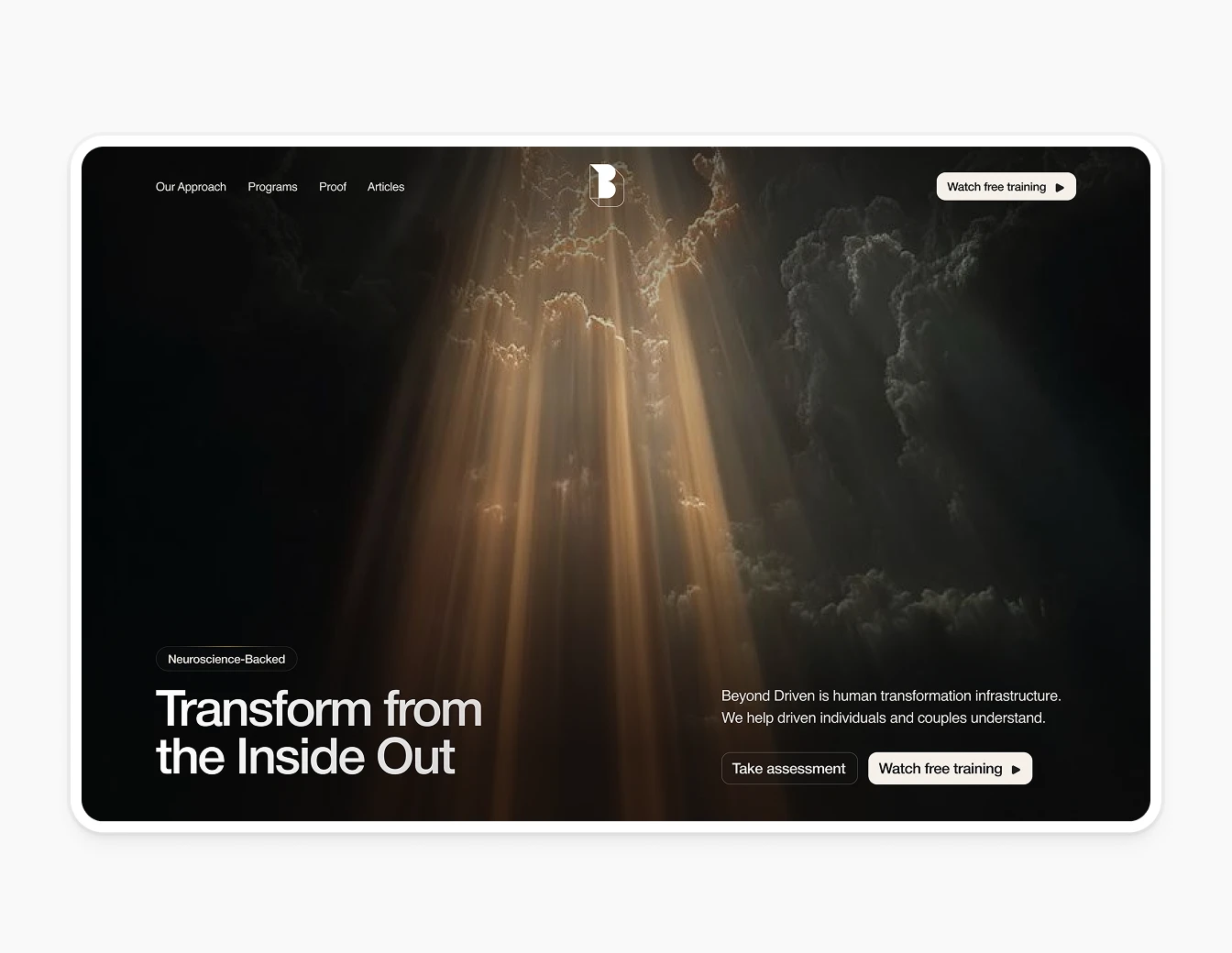 Beyond Driven Dark Hero Divine Light Rays