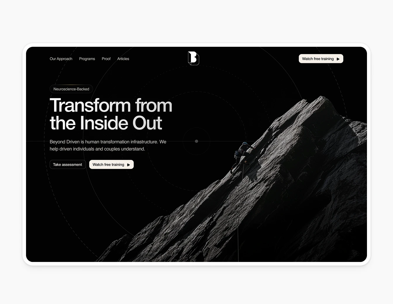 Beyond Driven Dark Hero Mountain Climber