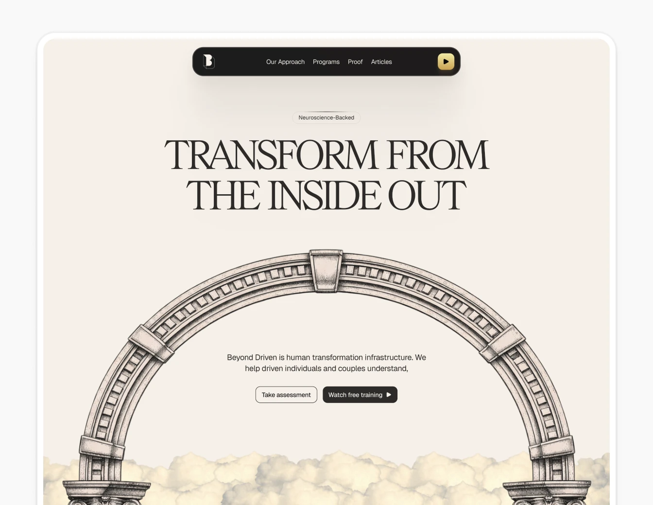 Beyond Driven Light Hero Stone Arch