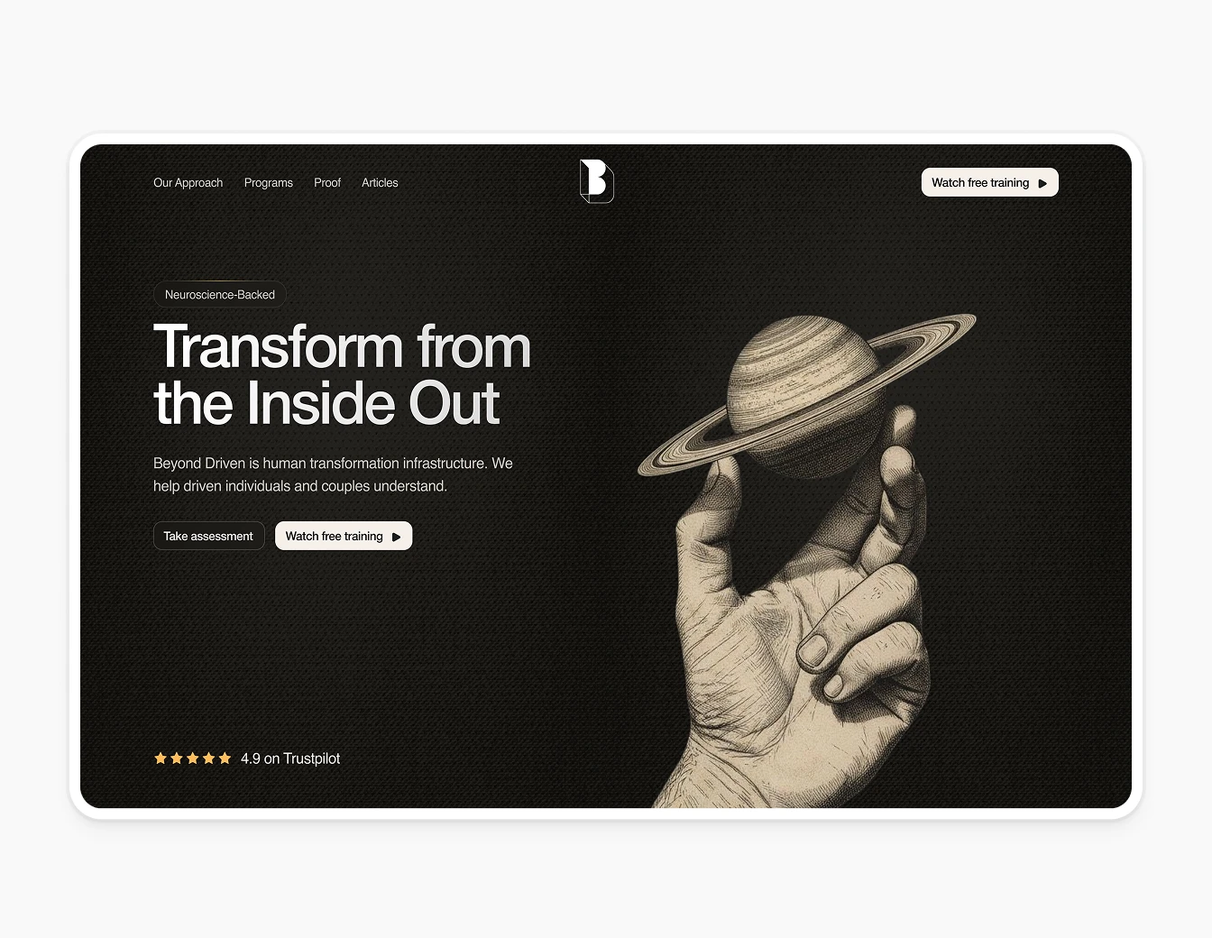 Beyond Driven Dark Hero Saturn Hand