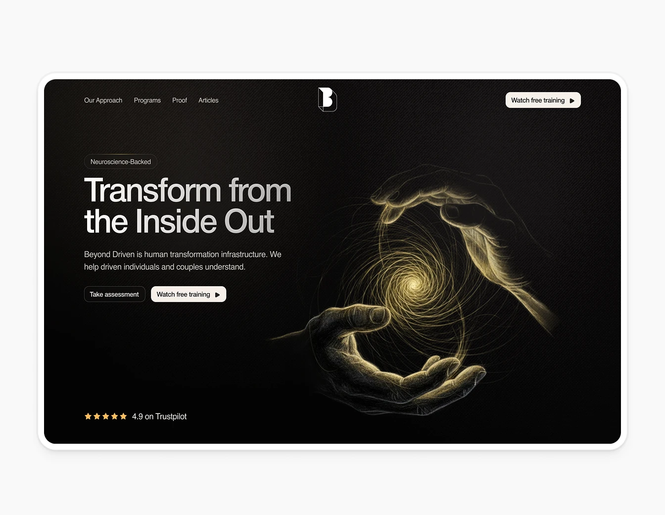 Beyond Driven Dark Hero Golden Spiral Hand