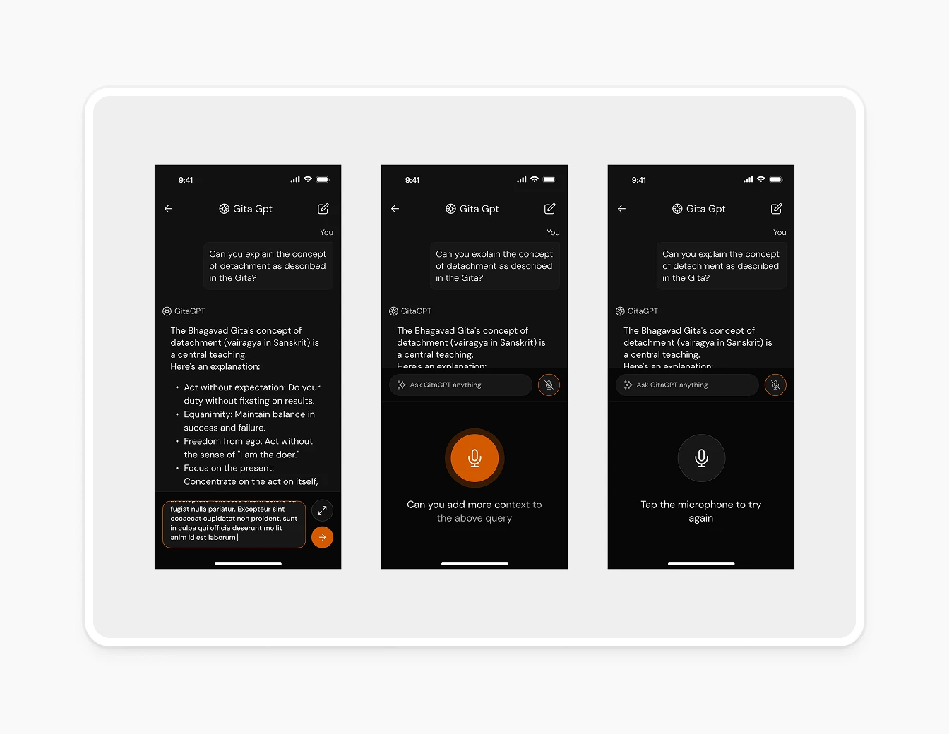 Bhagavad Gita Dark Mode GPT Chat Voice