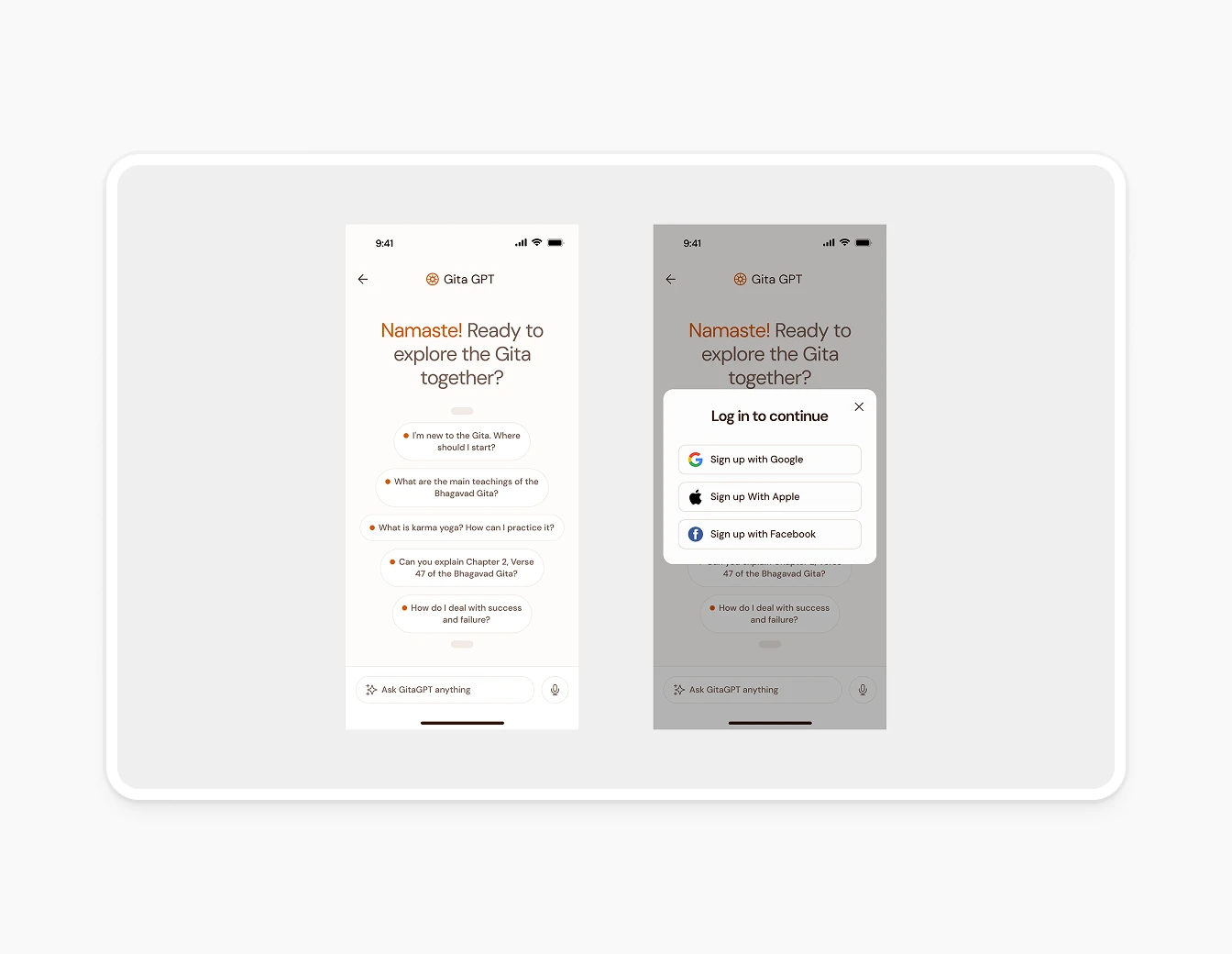 Bhagavad Gita Light GPT Welcome Login