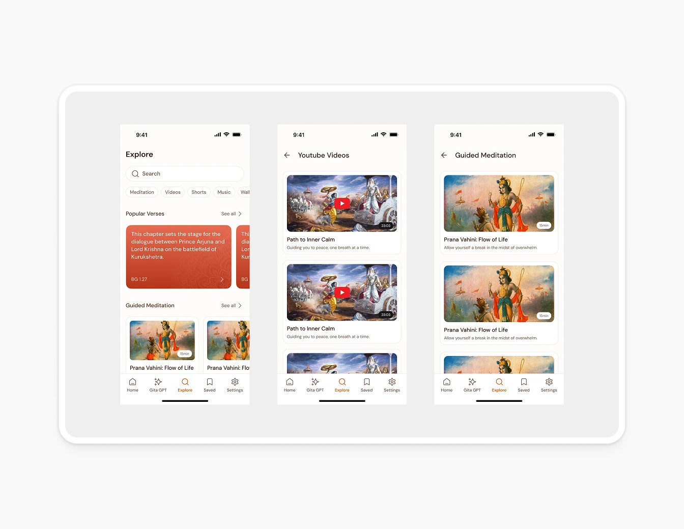 Bhagavad Gita Explore Videos Meditations
