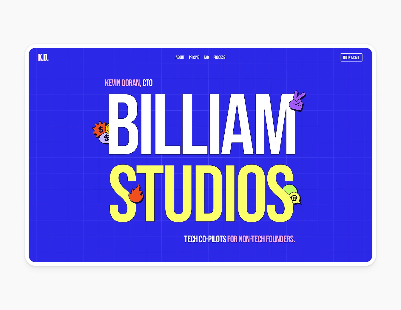 Billiam Studio Blue Hero Bold Typography