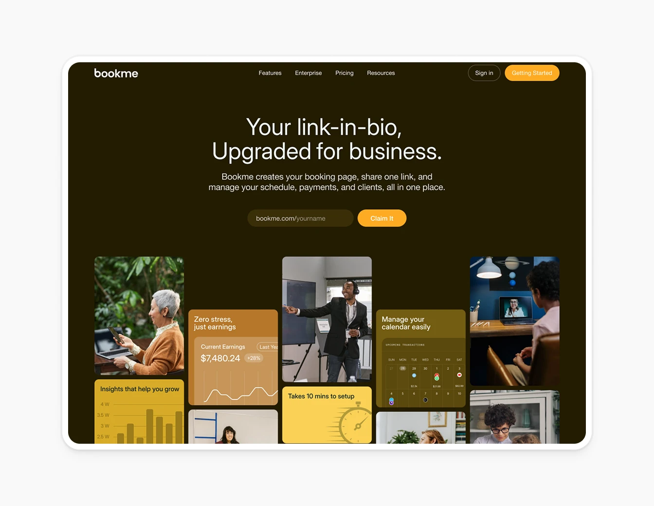 Bookme Hero Link in Bio Business Platform