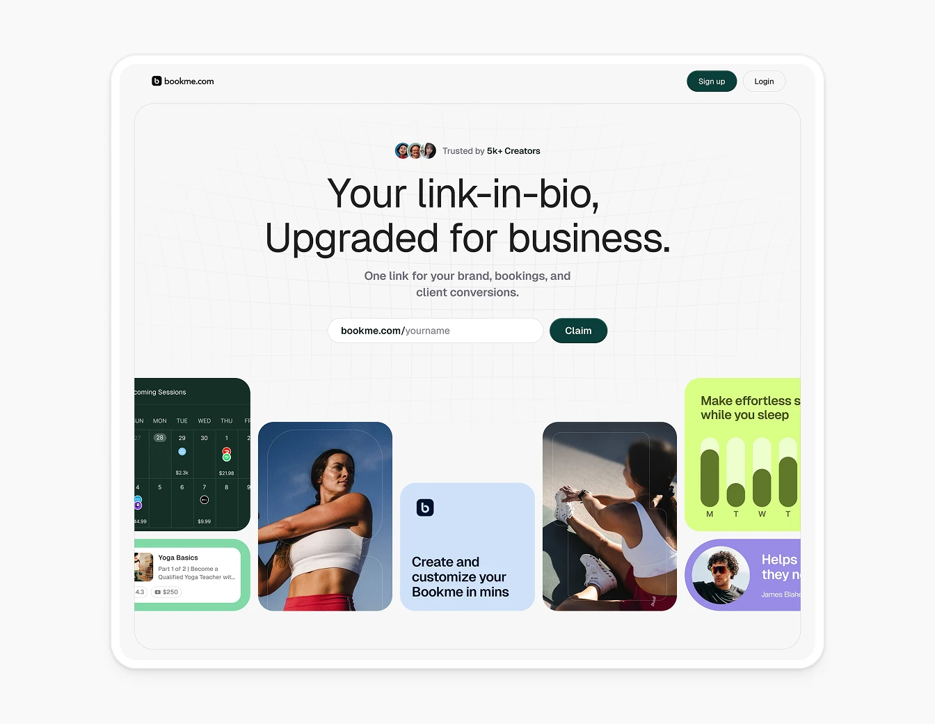 Bookme Hero Link in Bio Light Green