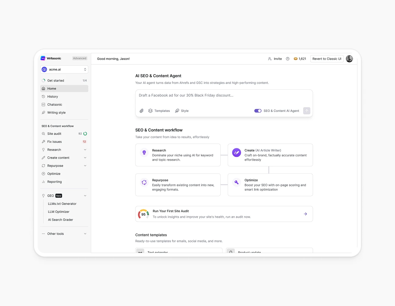 Botsonic Features Stats Section