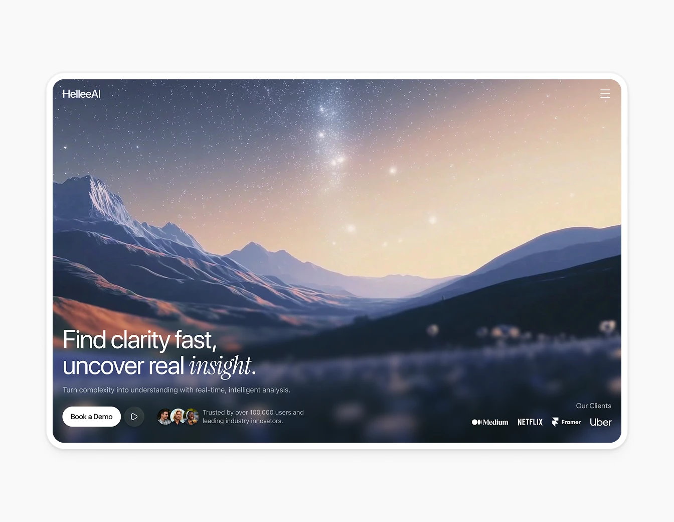 Bricx HelleeAI Clarity Landscape Hero