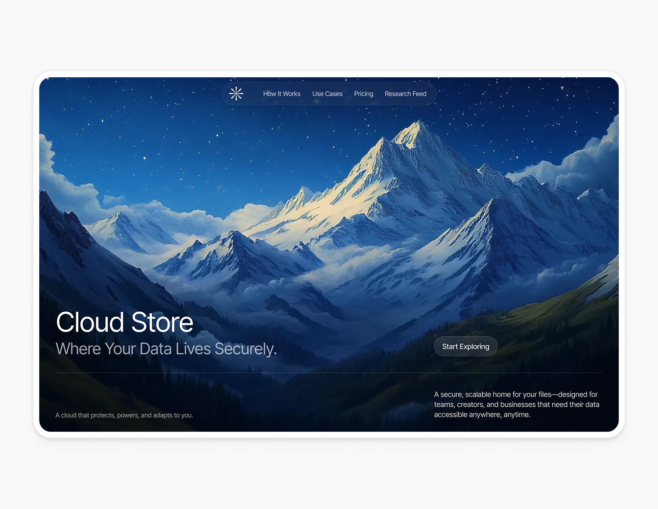 Bricx Cloud Store Mountain Night Hero
