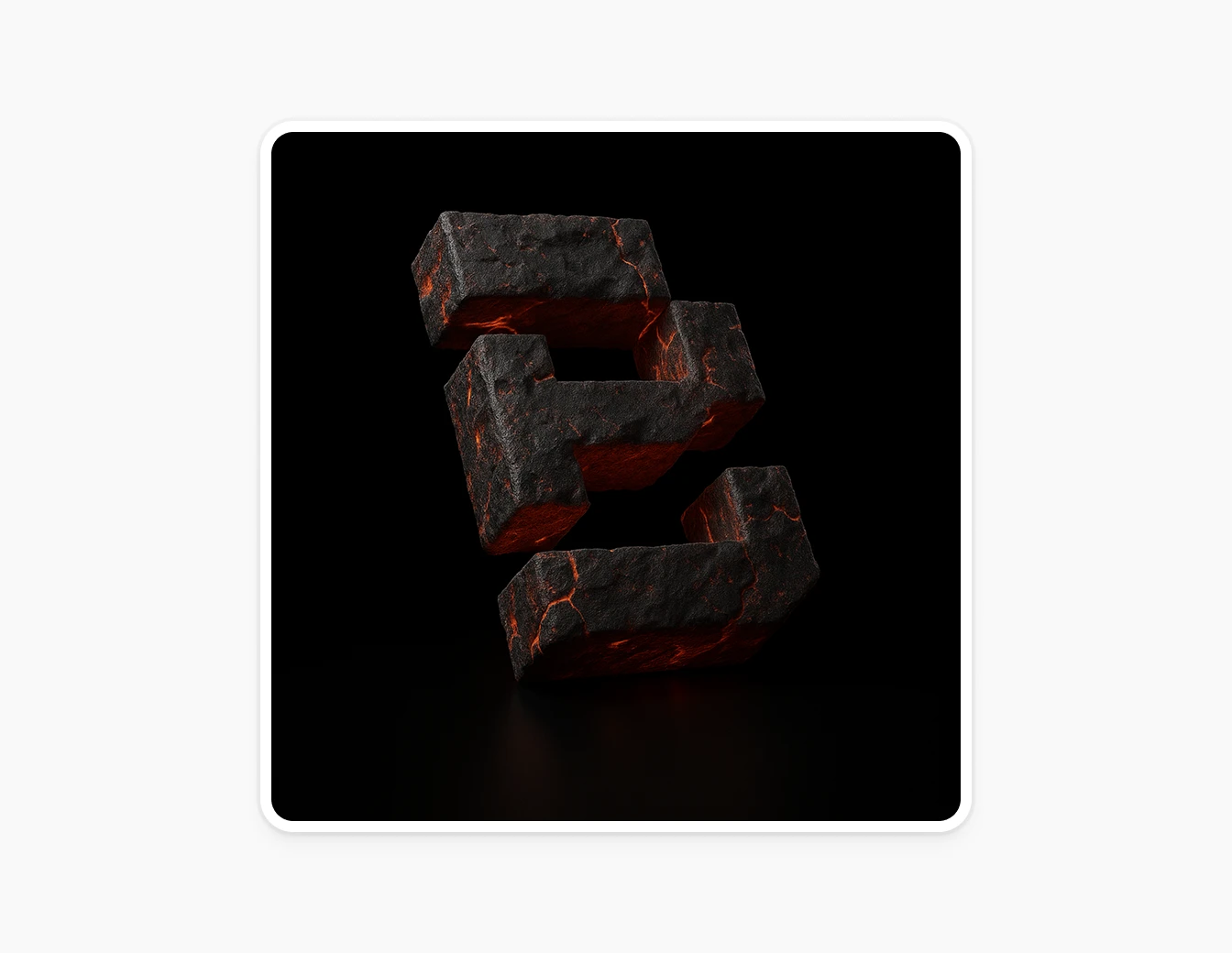BTR 3D Logo Lava Stone Dark Render
