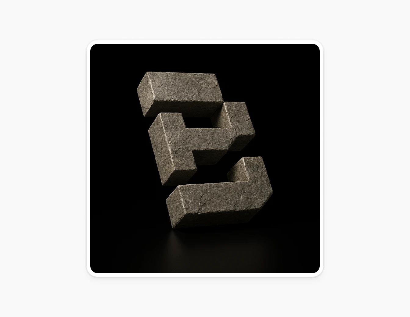 BTR 3D Logo Stone Dark Render
