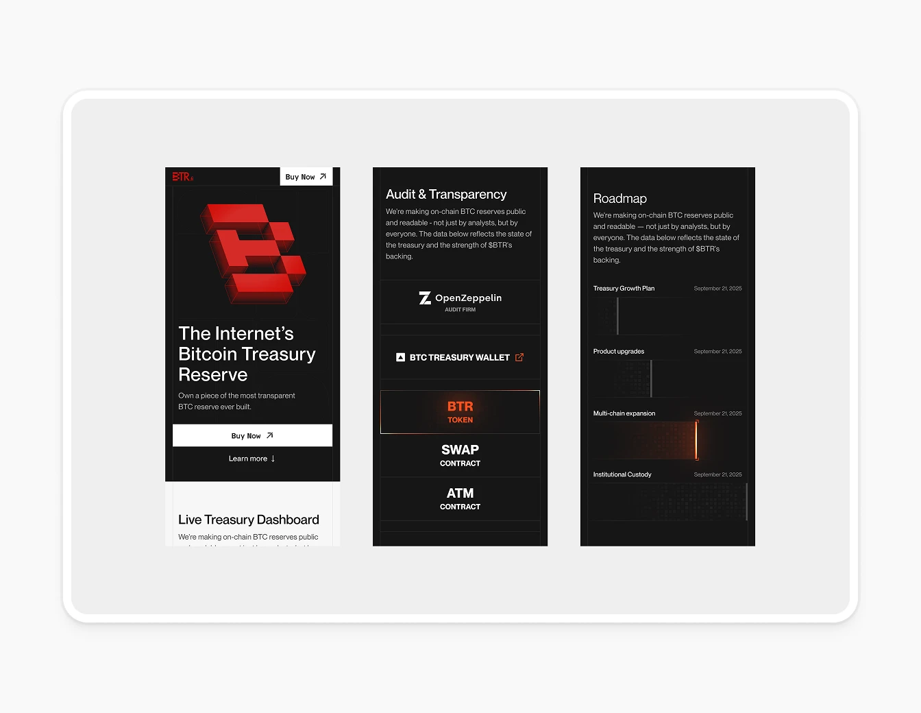 BTR Mobile Responsive Three Screen Views