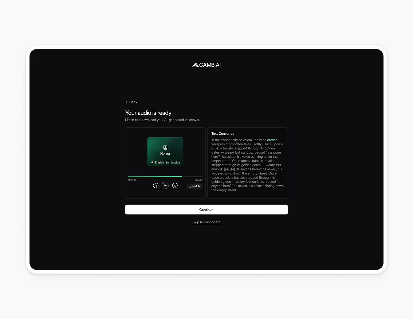 Camb.ai Contact Form Get in Touch