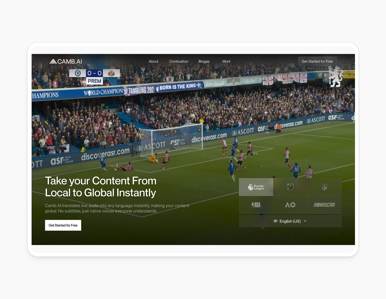 Camb.ai Hero Football Match Live Dubbing