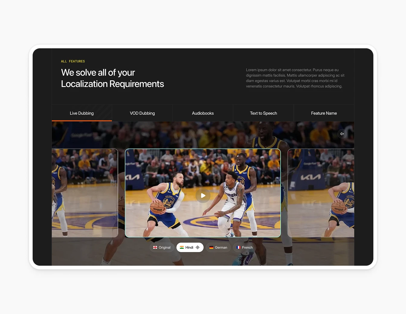 Camb.ai Localization Features Live Dubbing