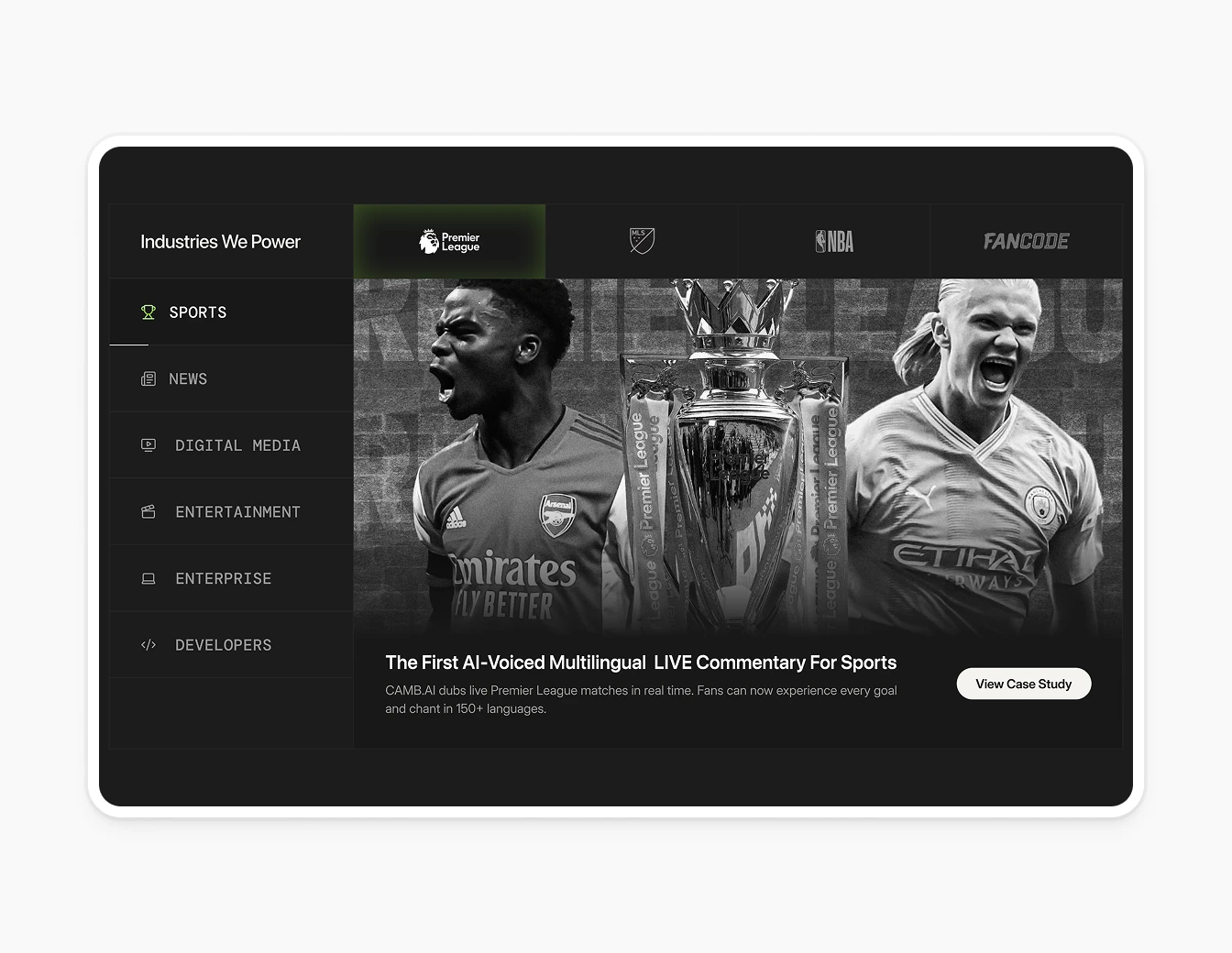 Camb.ai Industries Sports Monochrome Section