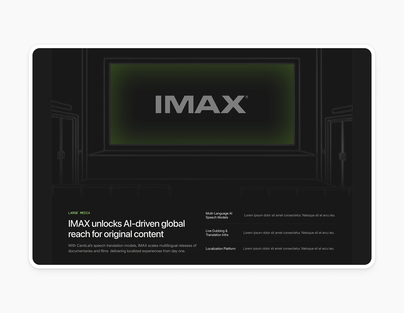 Camb.ai IMAX Case Study Section