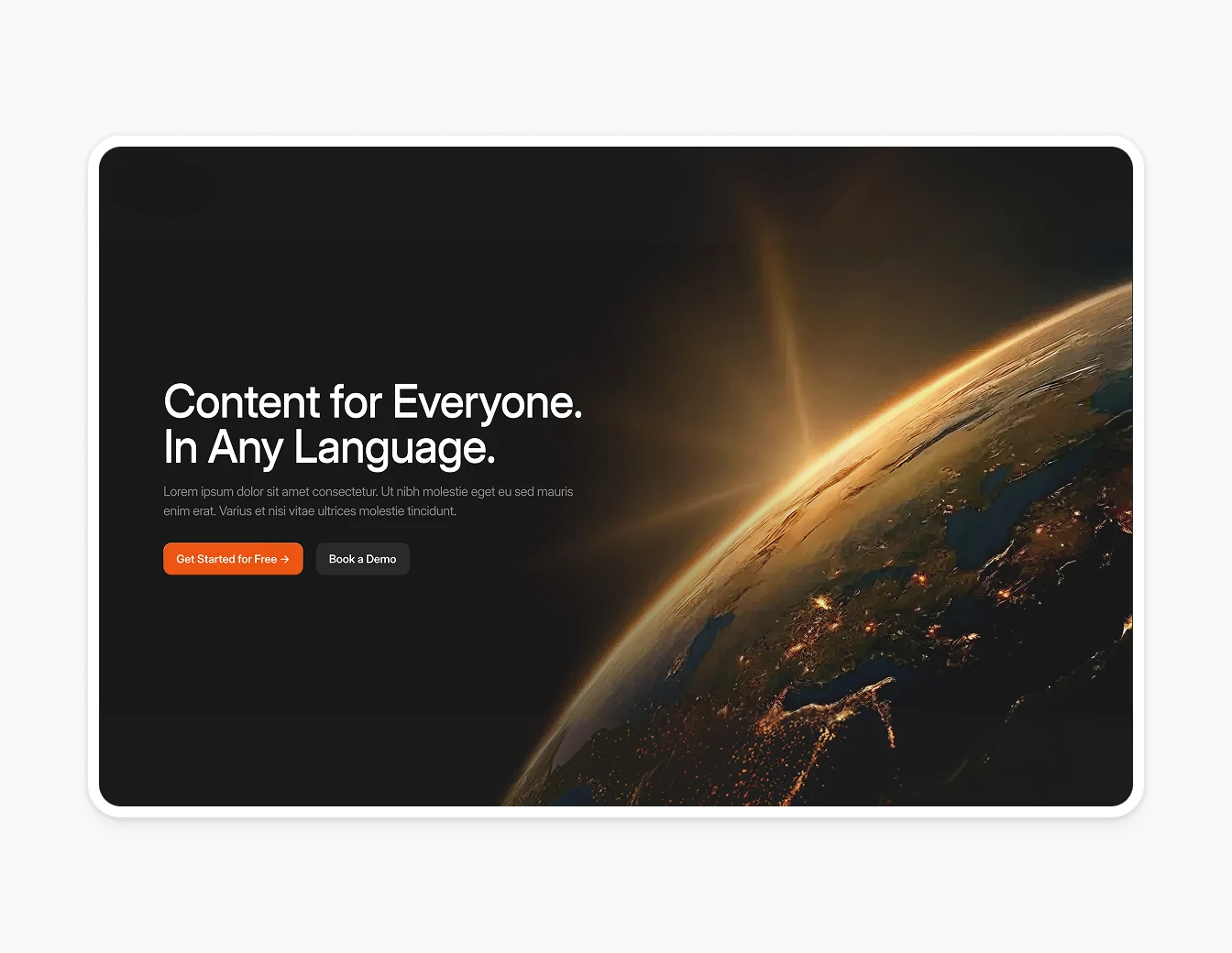 Camb.ai Dark Hero Earth Globe Minimal