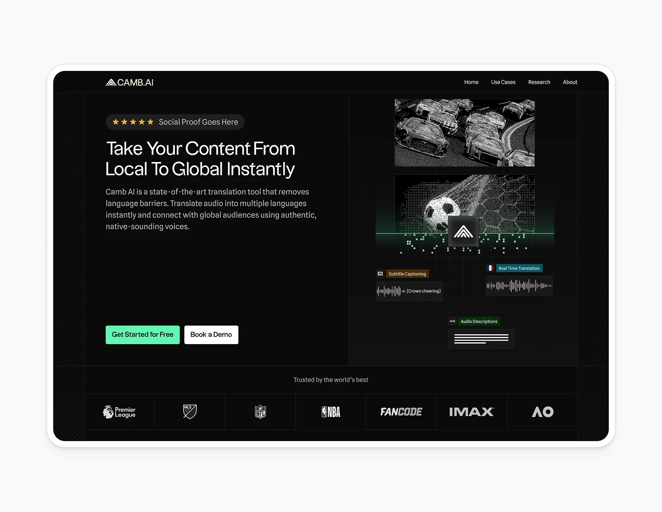 Camb.ai Dark Hero Green Soccer 3D Models