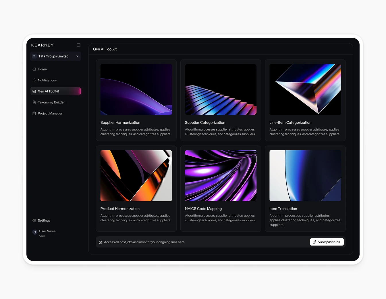 AT Kearney Gen AI Toolkit Card Grid