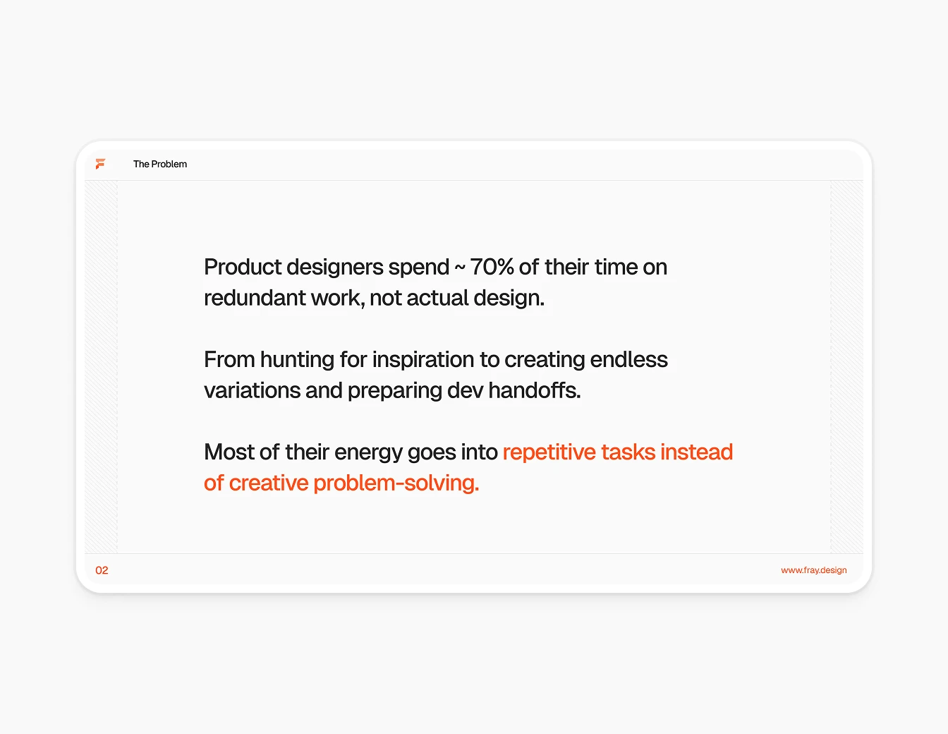 Fray Deck The Problem Designer Pain Points