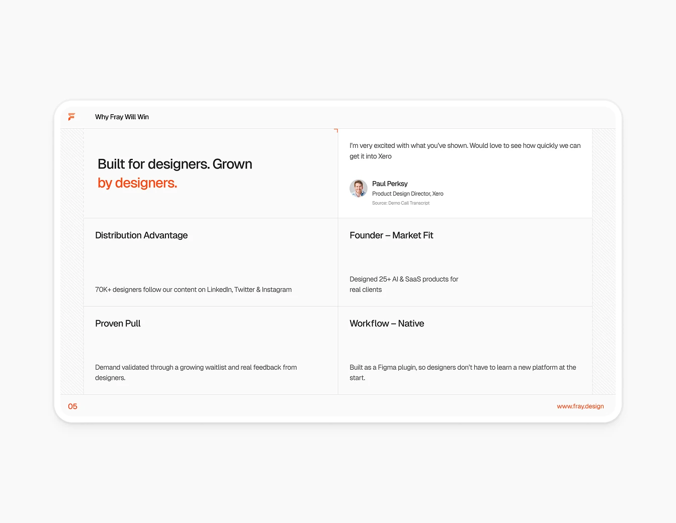 Fray Deck Why Fray Will Win Testimonial