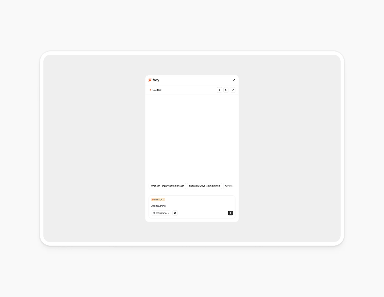 Fray Plugin Empty State Chat Interface