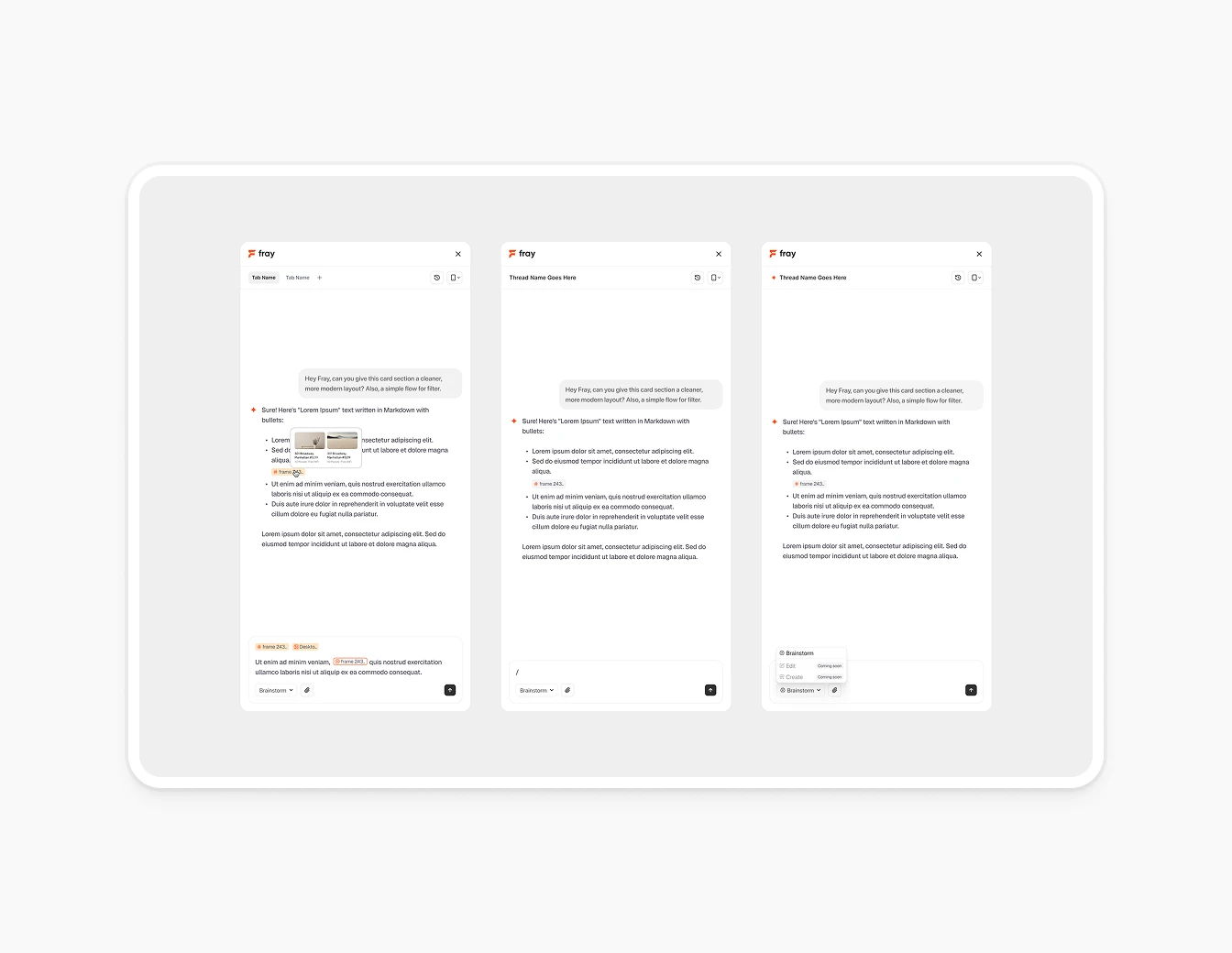 Fray Plugin AI Chat Thread Brainstorm