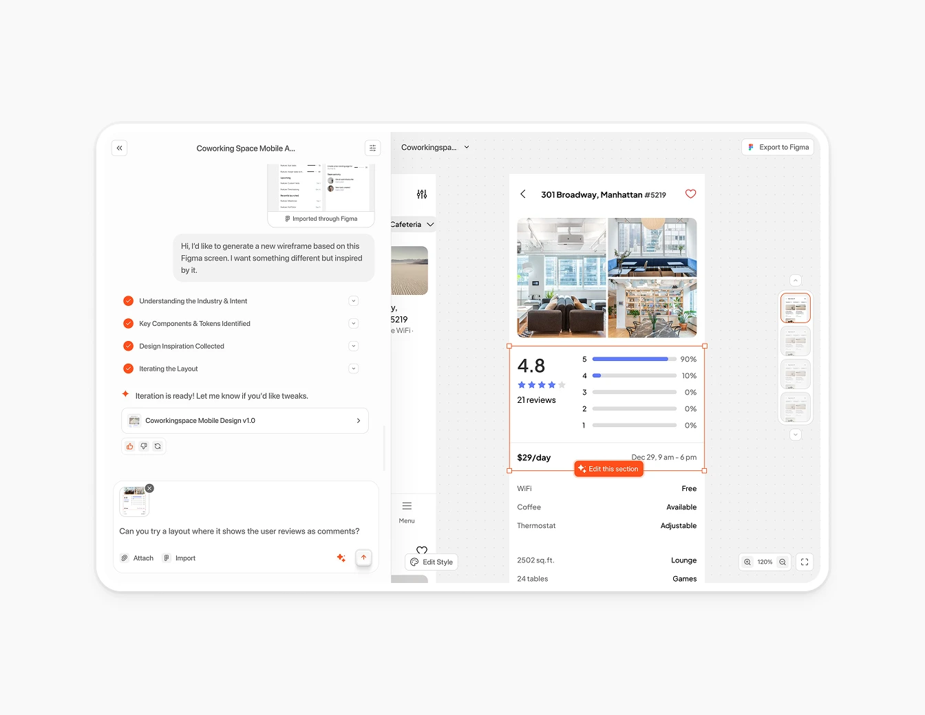 Fray Coworking Space AI Chat Product View