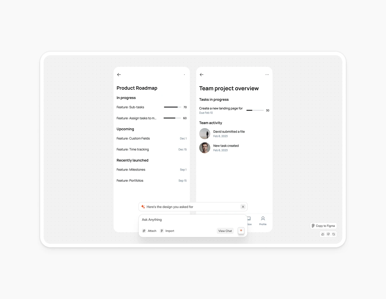 Fray Product Roadmap Team Dashboard
