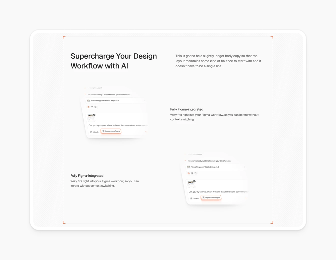 Fray AI Design Workflow Feature Section