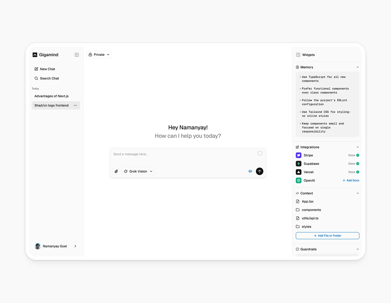 Gigamind Light Chat Widgets Integrations