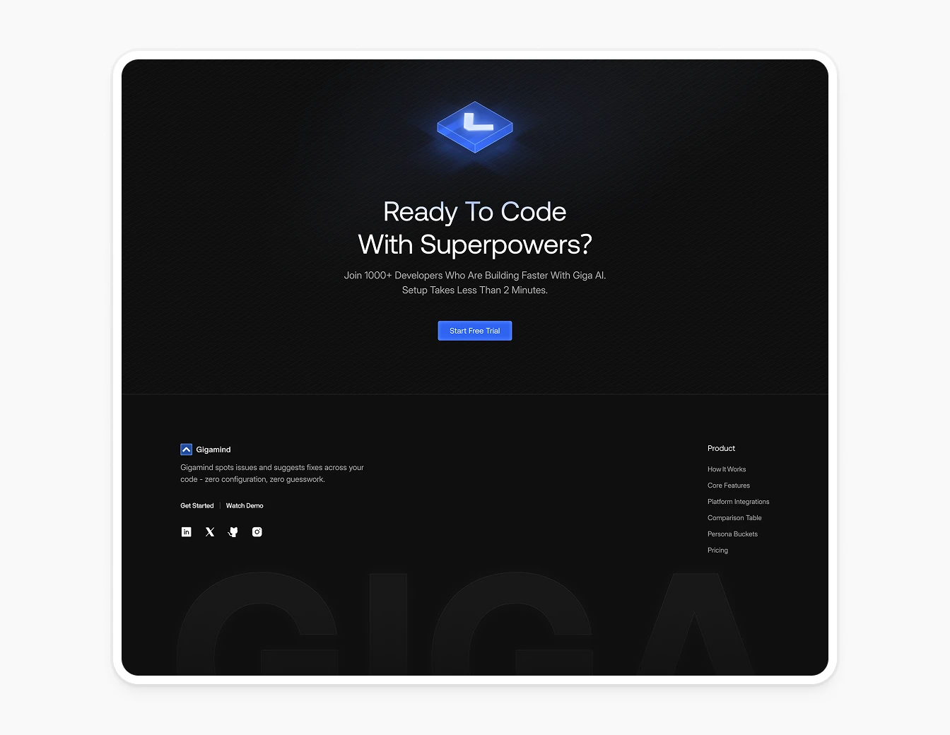 Gigamind CTA Footer Code Superpowers