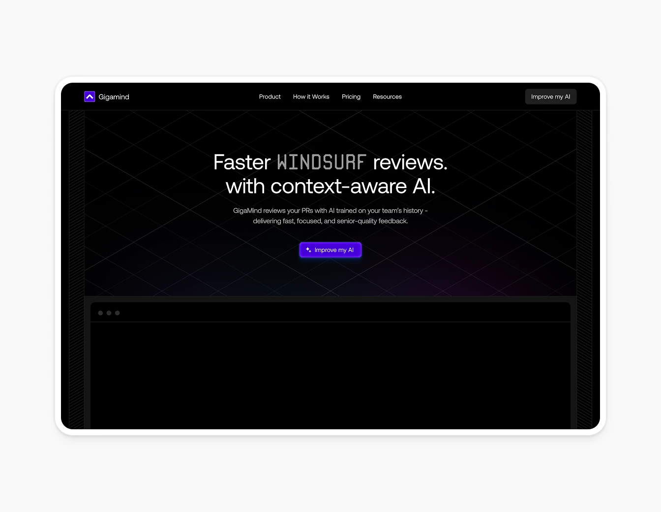 Gigamind Dark Hero Windsurf Context AI