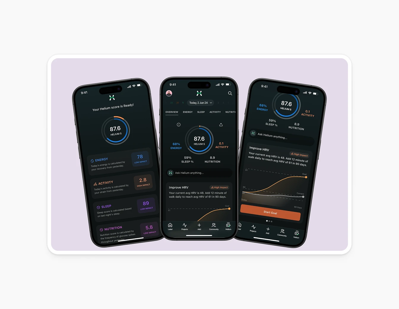 Helium Mobile Health Tracking App