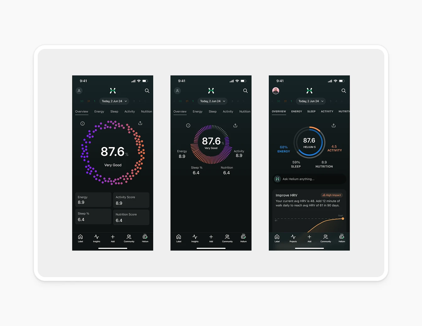 Helium Mobile Health Score Activity