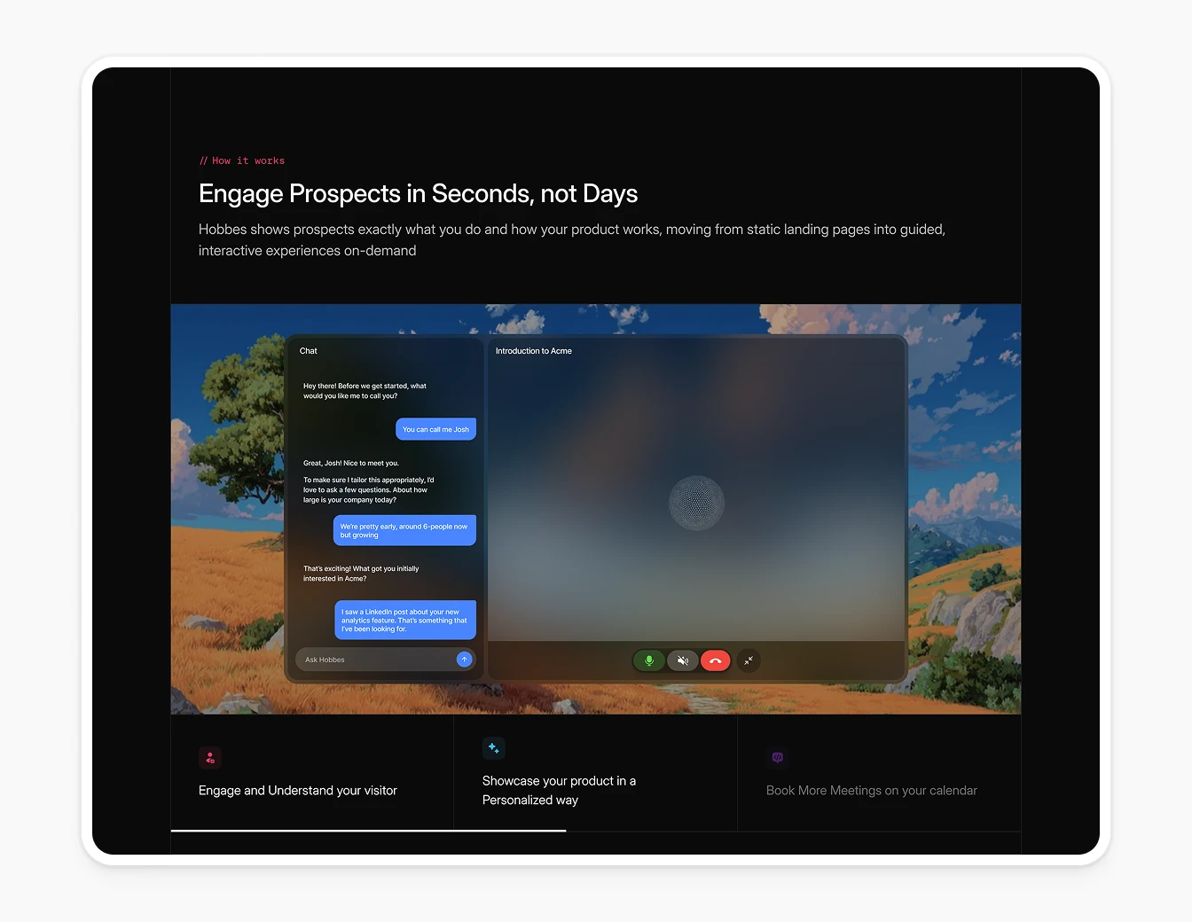 Hobbes Features Engage Demo Call V2