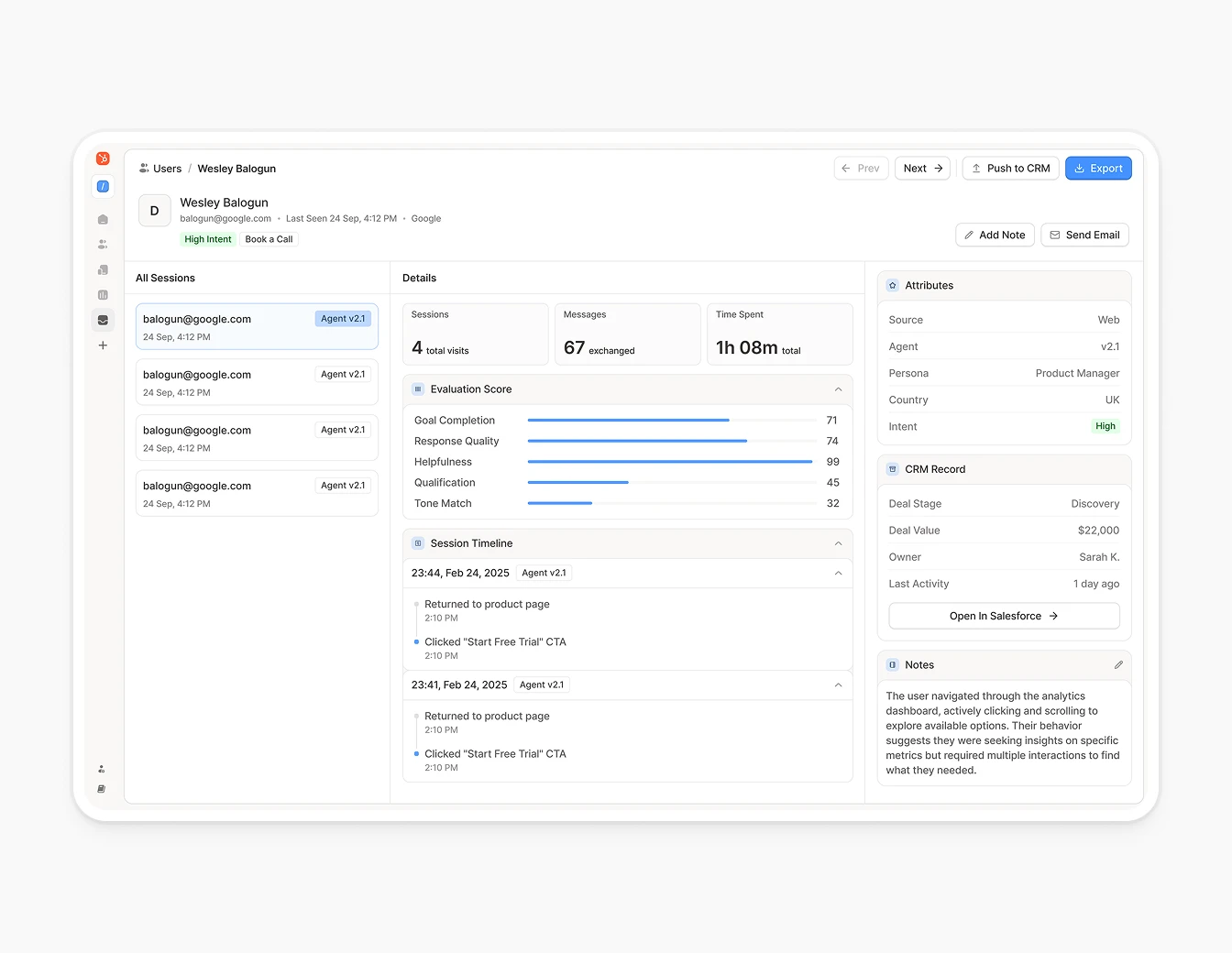 Hobbes User Session Detail Evaluation Scores