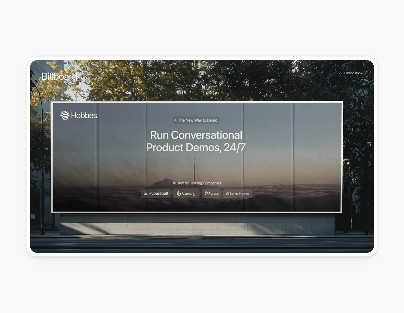 Hobbes Brand Book Billboard Outdoor Mockup