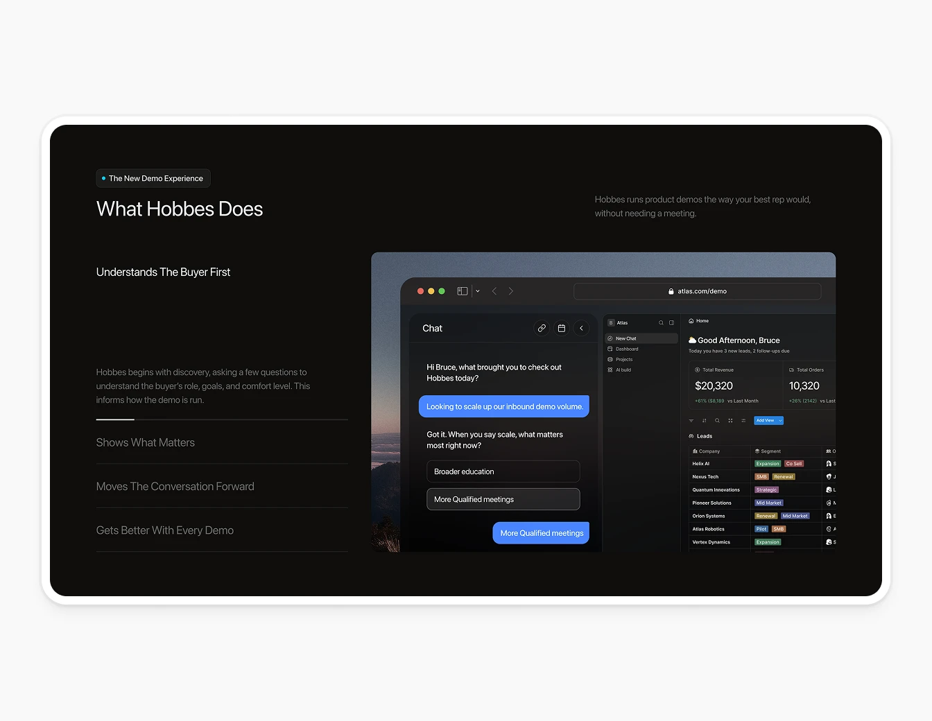 Hobbes What Hobbes Does Demo Experience