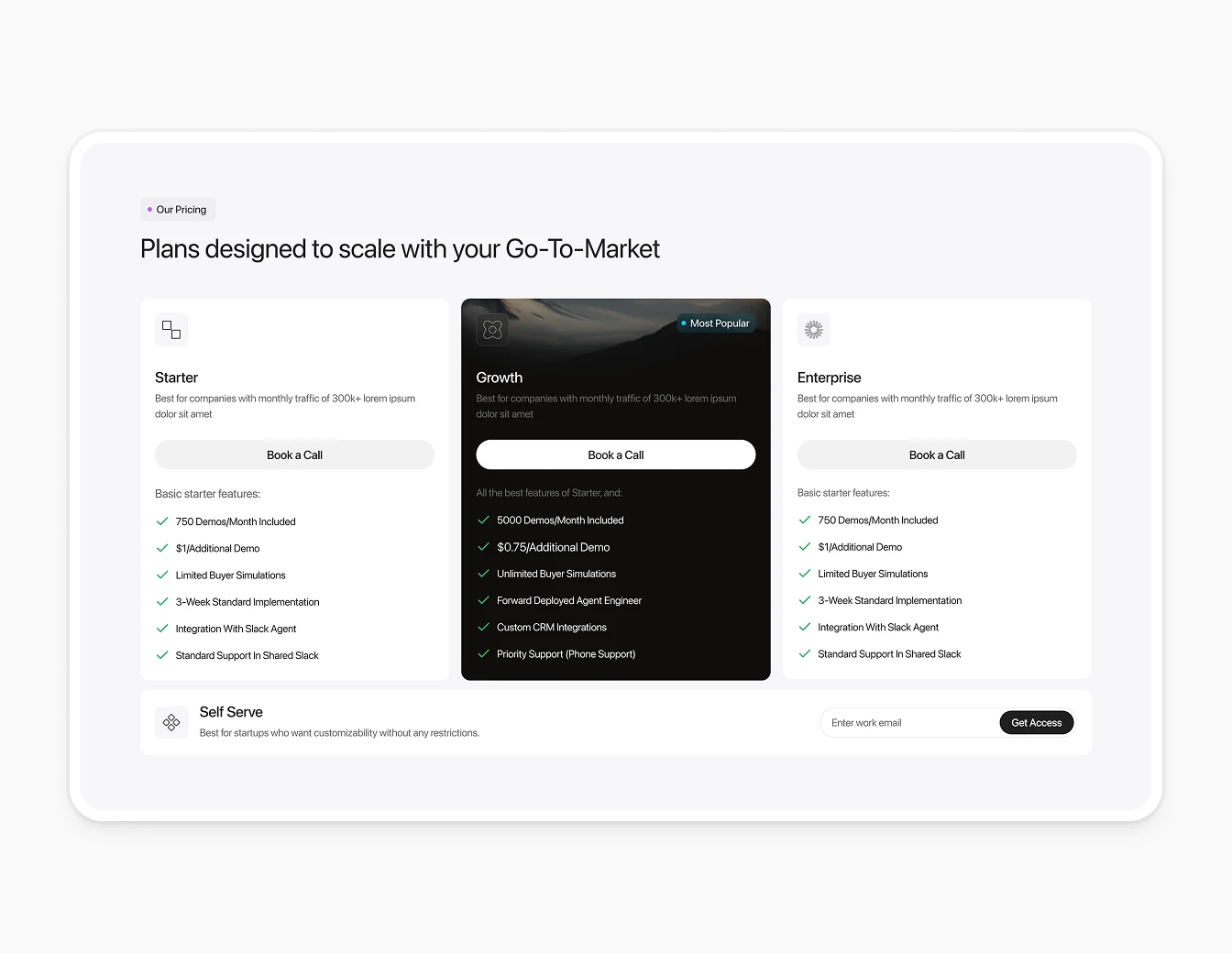 Hobbes Pricing Plans GTM Scale Section